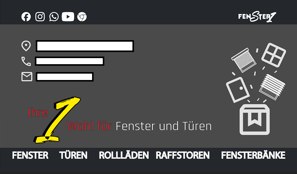 Podgląd projektu wizytówki dla marki Fenster1